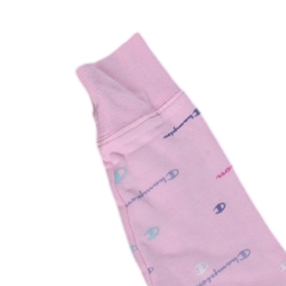 Champion Girls Tossed Logo Sweatshirt Size Large Pink Crewneck Fleece Lined. - Picture 5 of 8